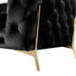 Velvet Grandeur Sofa Set - Transitional Black Fabric Sofa