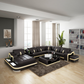 Shay Large Leather Sectional with Side Table