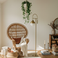 Arcadia Brass Arc Floor Lamp - Bohemian Vaulted