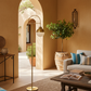 Arcadia Brass Arc Floor Lamp - Mediterranean Villa