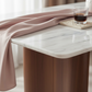 Arctic Marble Dining Table - Marble Corner and Edge Side Angle Detail