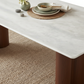 Arctic Marble Dining Table - Overhead Diagonal Marble and Legs