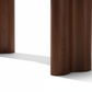 Arctic Marble Dining Table - Wood Legs and Base Detail