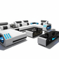 Artia Modern Leather Sectional - White & Black - White Background