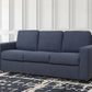 Stearns & Foster Paolo Deep Blue Fabric Queen Sleeper Sofa with 5" Memory Foam Mattress