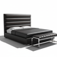 Bardot Leather Channel-Tufted Platform Bed - Elongated Shadow