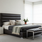 Bardot Leather Channel-Tufted Platform Bed - Minimalist Morning