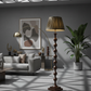 Beaded Wooden Floor Lamp