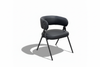 Black Barrel-Back Dining Chair - White BG 6