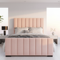 Blush Velvet Channel-Tufted Platform Bed - Scandinavian Sunrise