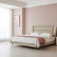 Caitlyn Leather Platform Bed in Blush Pink Room
