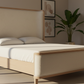 Candra Natural Oak Padded Headboard Bed - Angle 2