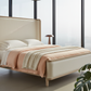Candra Natural Oak Padded Headboard Bed - Lifestyle 1