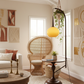 Cantilever Amber Wood Floor Lamp - Bohemian Vaulted