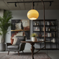 Cantilever Amber Wood Floor Lamp - Industrial Loft Concrete