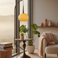 Cantilever Amber Wood Floor Lamp - Morning Mist