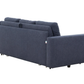 Stearns & Foster Paolo Deep Blue Fabric Queen Sleeper Sofa with 5" Memory Foam Mattress