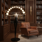 Celestia Liberty Orbit Floor Lamp in Library