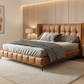 Chateau Luxe Tufted Platform Bed in Caramel Room