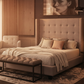 Chateau Tufted Wingback Bed - Sunset Magic