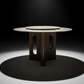 Chestnut Marble Round Dining Table - Geometric Shadows