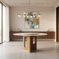 Chestnut Marble Round Dining Table - Luxury Dining Room