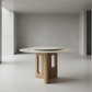 Chestnut Marble Round Dining Table - Minimalist Space
