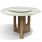 Chestnut Marble Round Dining Table - Pure White Background