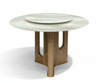 Chestnut Marble Round Dining Table - Pure White Background