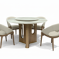 Chestnut Marble Round Dining Table with Selma Chairs - 白底