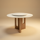 Chestnut Marble Round Dining Table - 温暖渐变