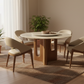 Chestnut Marble Round Dining Table - 温馨室内