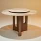Chestnut Marble Round Dining Table - 金色光影