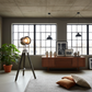 Cinema Luxe Tripod Spotlight Floor Lamp - Industrial Loft Concrete