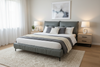 CloudNest Pillowed Platform Bed Gray with background