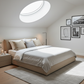 Contemporary bedroom with skylight