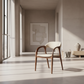 Elegant Curve Dining Chair - 纯白背景