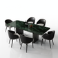Emerald Vein Dining Table - White Background with Mirror Reflection