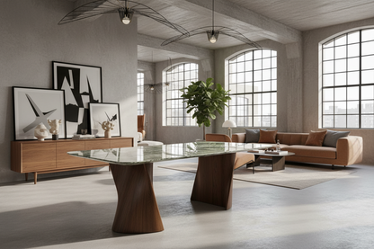 Enchanted Forest Dining Table - Industrial Loft Concrete