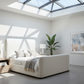 Eve Upholstered Sleigh Platform Bed - Geometric Skylight