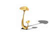 Golden Mushroom Floor Lamp - Angular Shadow