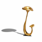 Golden Mushroom Floor Lamp - Elongated Horizontal Shadow