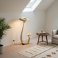 Golden Mushroom Floor Lamp - Scandinavian Vaulted Ceiling