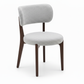 Gray Side Chair Dark Wood - Front View