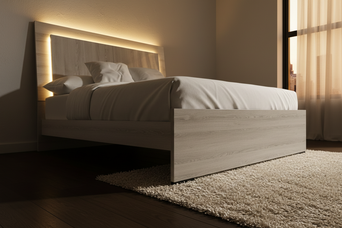 Led Bed Panel Hornet Modern LED Panel Bed – LV Furniture Collection