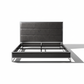 Industrial Faux Leather Platform Bed - Angular Shadow