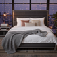 Industrial Faux Leather Platform Bed - Evening Twilight