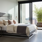 Industrial Faux Leather Platform Bed - Glass Terrace