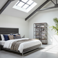 Industrial Faux Leather Platform Bed - Steel Beams Skylight