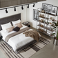 Industrial Faux Leather Platform Bed - Urban Loft